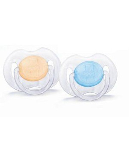 Sucettes silicone transparentes 0-6 mois