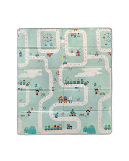Grand tapis d'éveil réversible voitures et animaux
