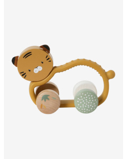 Hochet tigre en silicone et bois FSC® TANZANIE