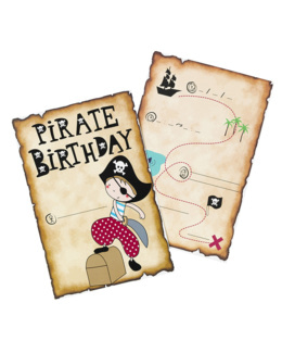x 10 cartes d'invitation anniversaire Pirate