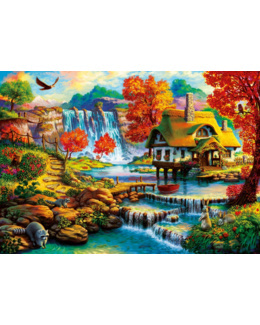 Puzzle Country House by the Water Fall