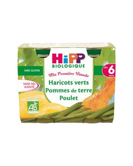 Haricots verts Pommes de terre Poulet - 2 pots 190g - 6 mois