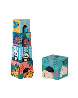 Pyramide bébé en carton et figurines
