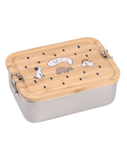 Boîte à goûter en inox et bambou