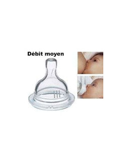 2 TETINES EN SILICONE DEBIT MOYEN 3 TROUS