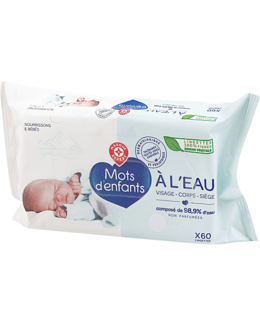 Lingettes bébé à l'eau