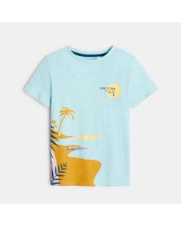 T-shirt à message bleu garçon