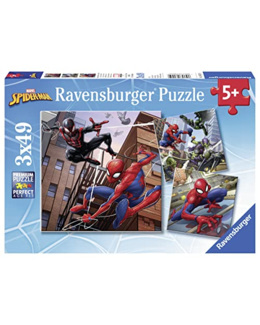 Puzzle - Spider-man en action - Marvel Spider-man - 3x49 pièces