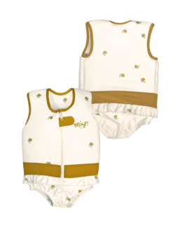 Maillot de bain flottant fille : Citron Blanc