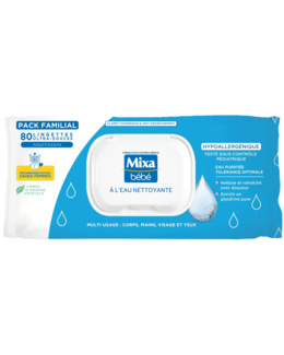 Lingettes bébé à l'eau nettoyante hypoallergénique