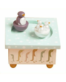 Boîte à musique magnétique famille Pingouins