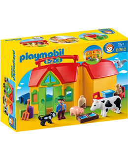 Playmobil 1.2.3 - Ferme transportable avec animaux