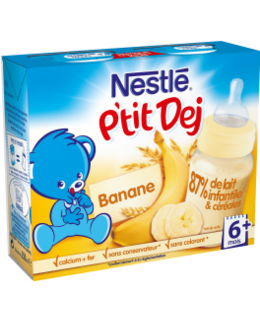 Nestlé P'tit Dej - Brique lait & céréales banane