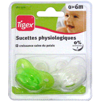 Sucettes physiologiques pur silicone 0-6 mois (x2)