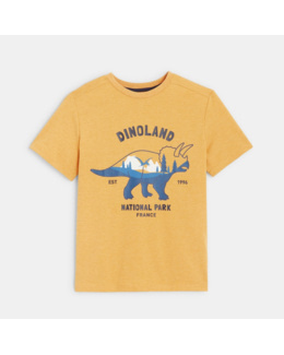 T-shirt à motif dinosaure jaune garçon