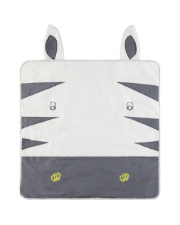 Couverture en popeline et sherpa motif zèbre