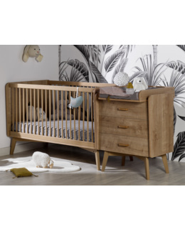 Lit bébé évolutif Icone avec petite commode et plan à langer