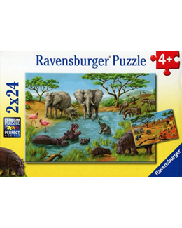 Puzzle - Éléphants - 2x24 pièces