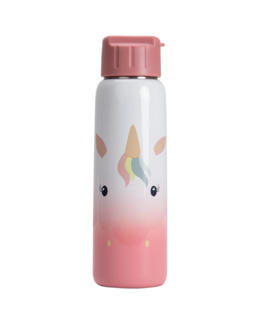 Gourde en métal avec paille Licorne 380 ml