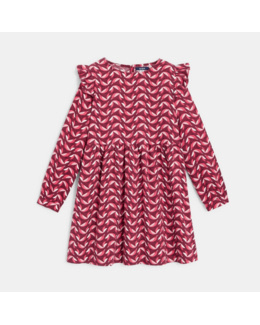 Robe en velours imprimé rose fille