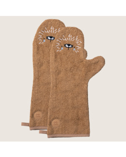 Lot de 2 gants de toilette Leo
