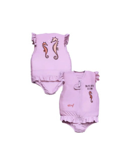 Maillot de bain flottant fille : Hippocampe Lavande