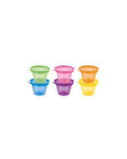 Set de 6 petits pots avec couvercles assortis