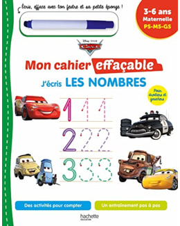 Disney - Cars Mon cahier effaçable - Je compte et j'écris les nombres (4-6 ans)