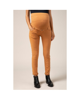 Pantalon de grossesse ocre coupe slim à bandeau haut