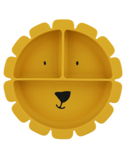 Assiette avec ventouse en silicone et compartiments - Mr. Lion