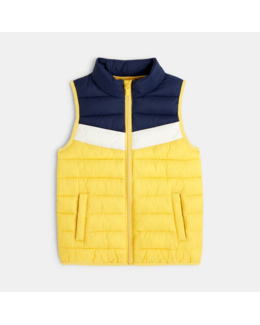 Doudoune sans manches colorblock jaune garçon