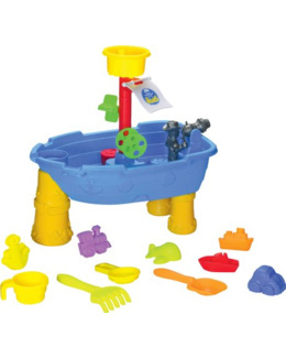 Table bateau sable et eau