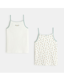 Débardeur à fines bretelles / sous-vêtements blanc fille