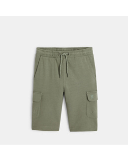 Bermuda cargo en molleton vert garçon