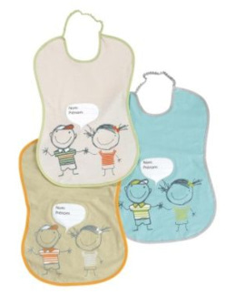 Lot de 3 bavoirs VERTBAUDET personnalisables