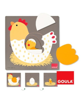 Puzzle 3 niveaux poule