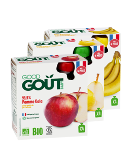 Pack de gourdes de compote bébé bio sans sucres ajoutés