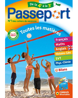 Passeport Toutes les matières De la 4e à la 3e - Cahier de vacances 2023