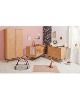 Trio chambre lit, commode, armoire - Ambra