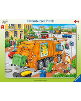 Puzzle - Camion poubelle - 64 pièces