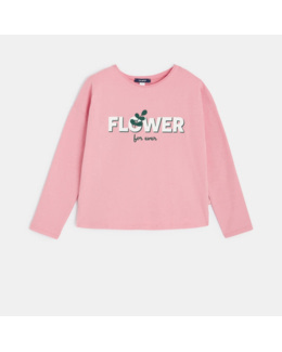 T-shirt flower power rose fille