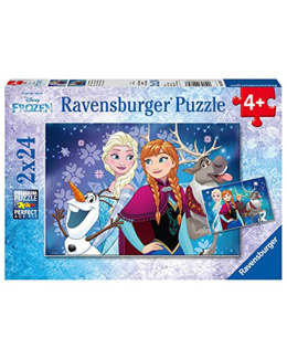 Puzzle - Aurores boréales/Reine des Neiges - 2x24 pièces