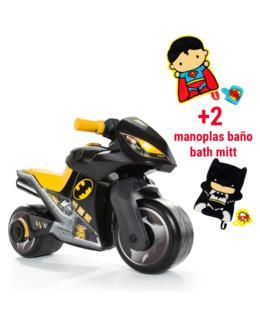 Petite moto Cross Batman + 2 moufles de bain