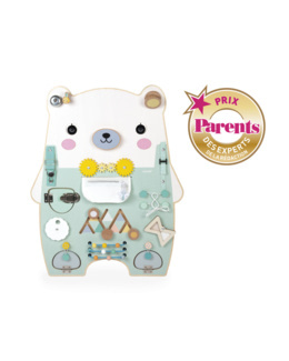 Panneau d'activités en bois Busy Board ourson