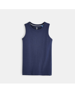 Débardeur uni en coton écoresponsable bleu garçon