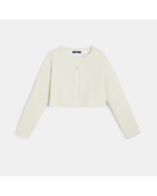 Gilet boléro pailleté beige fille