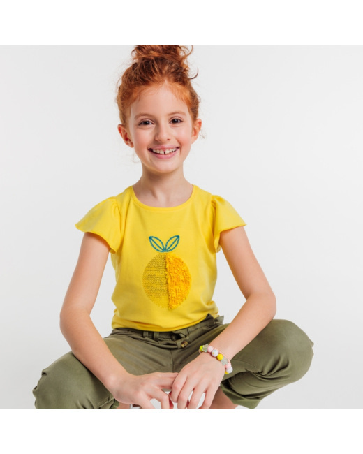 Pantalon paper bag vert fille