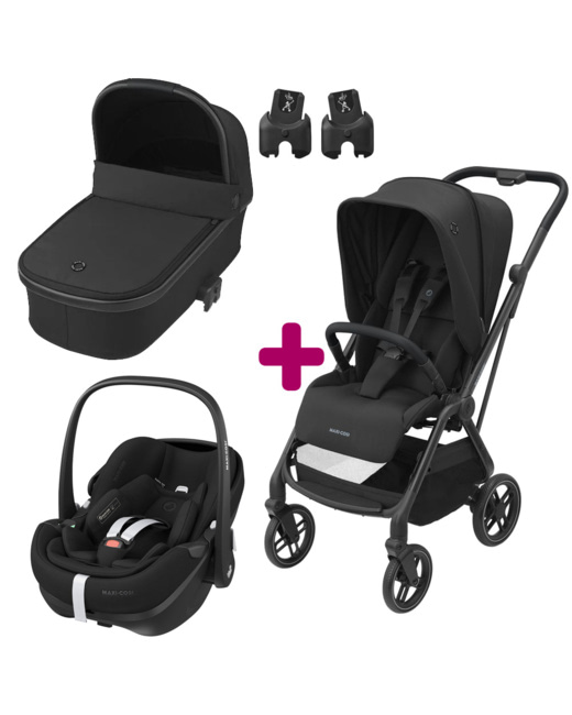 Poussette trio Léona 2 + pebble pro 360 + nacelle essential
