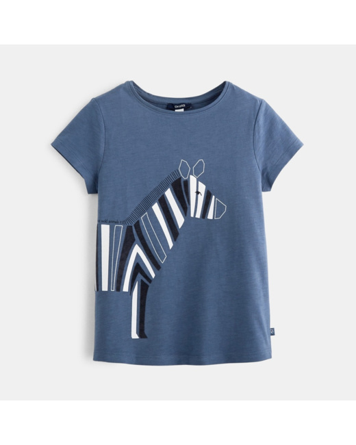 T-shirt motif animal bleu fille