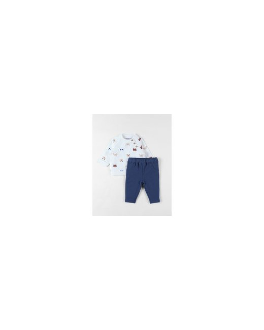 Set sweatshirt imprimé animalier + jogging denim